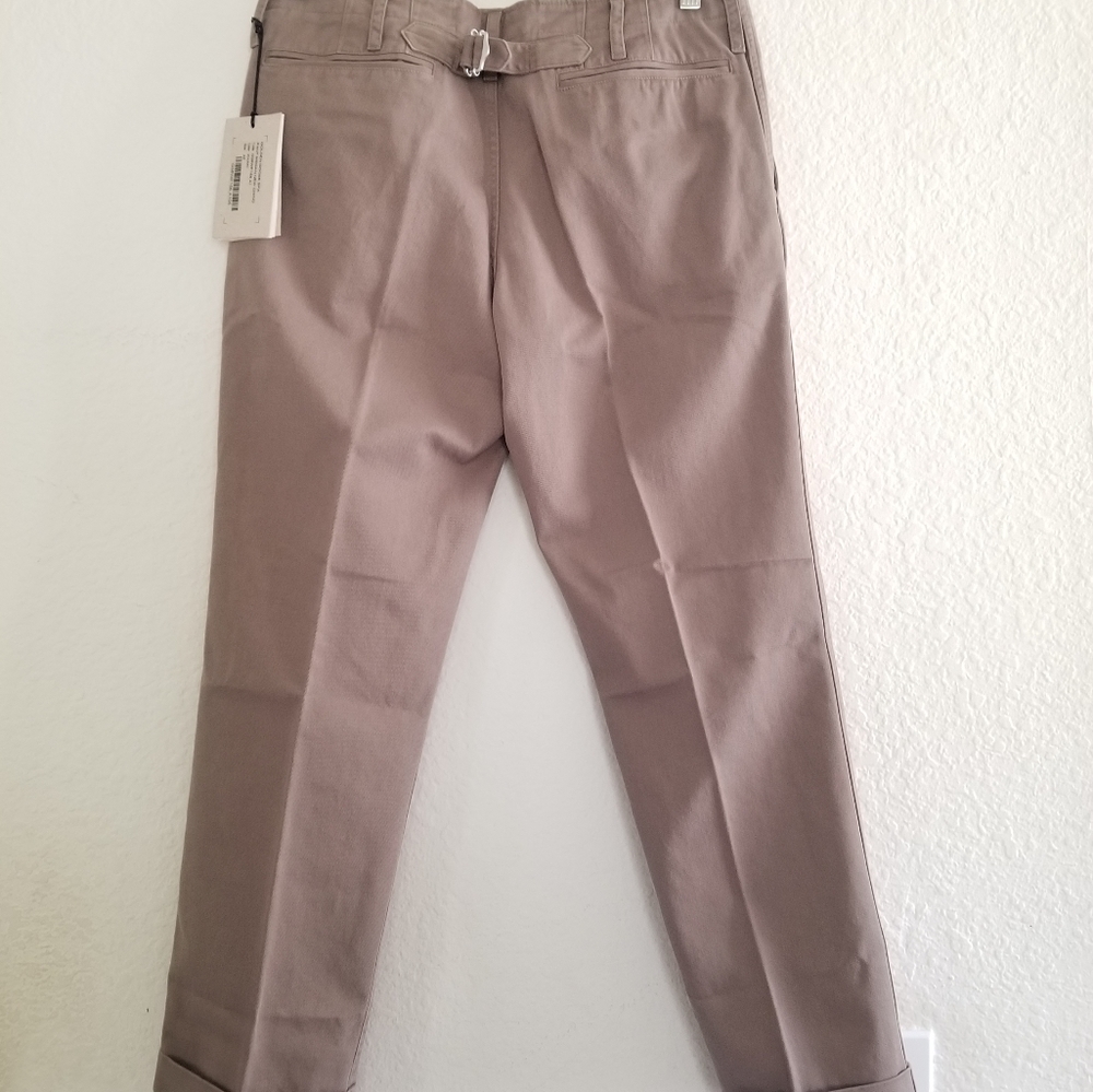 Golden Goose Cropped Chino Pants Size IT 44 Khaki Beige - Picture 4 of 12